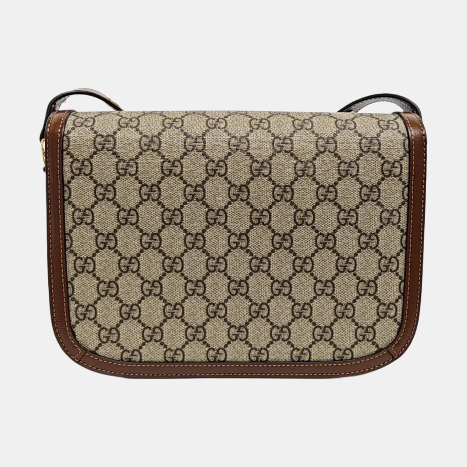 Horsebit 1955 Medium Monogram Coated Canvas Beige