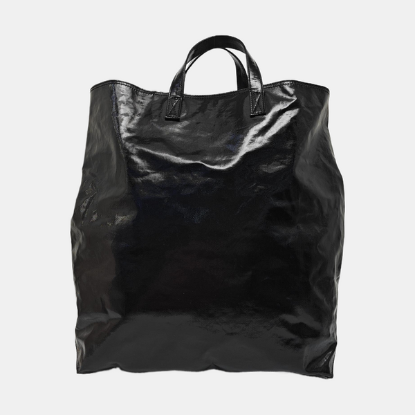 Coated Canvas Tote Bag Black
