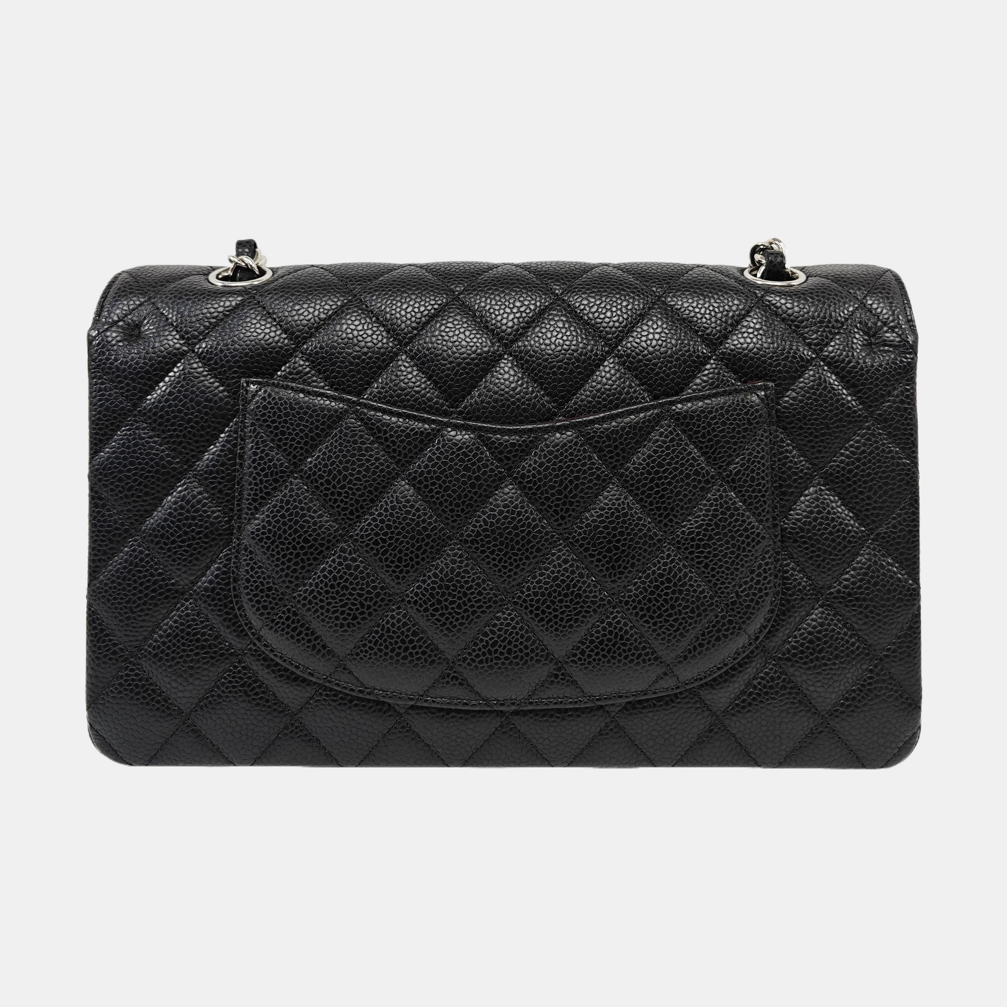 CLASSIC FLAP Small Quilted Grained Calfskin Black
