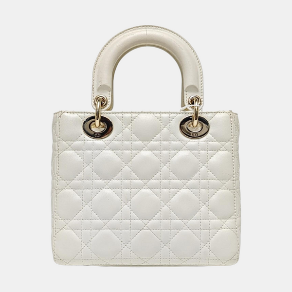 Lady Dior Cannage Lambskin White