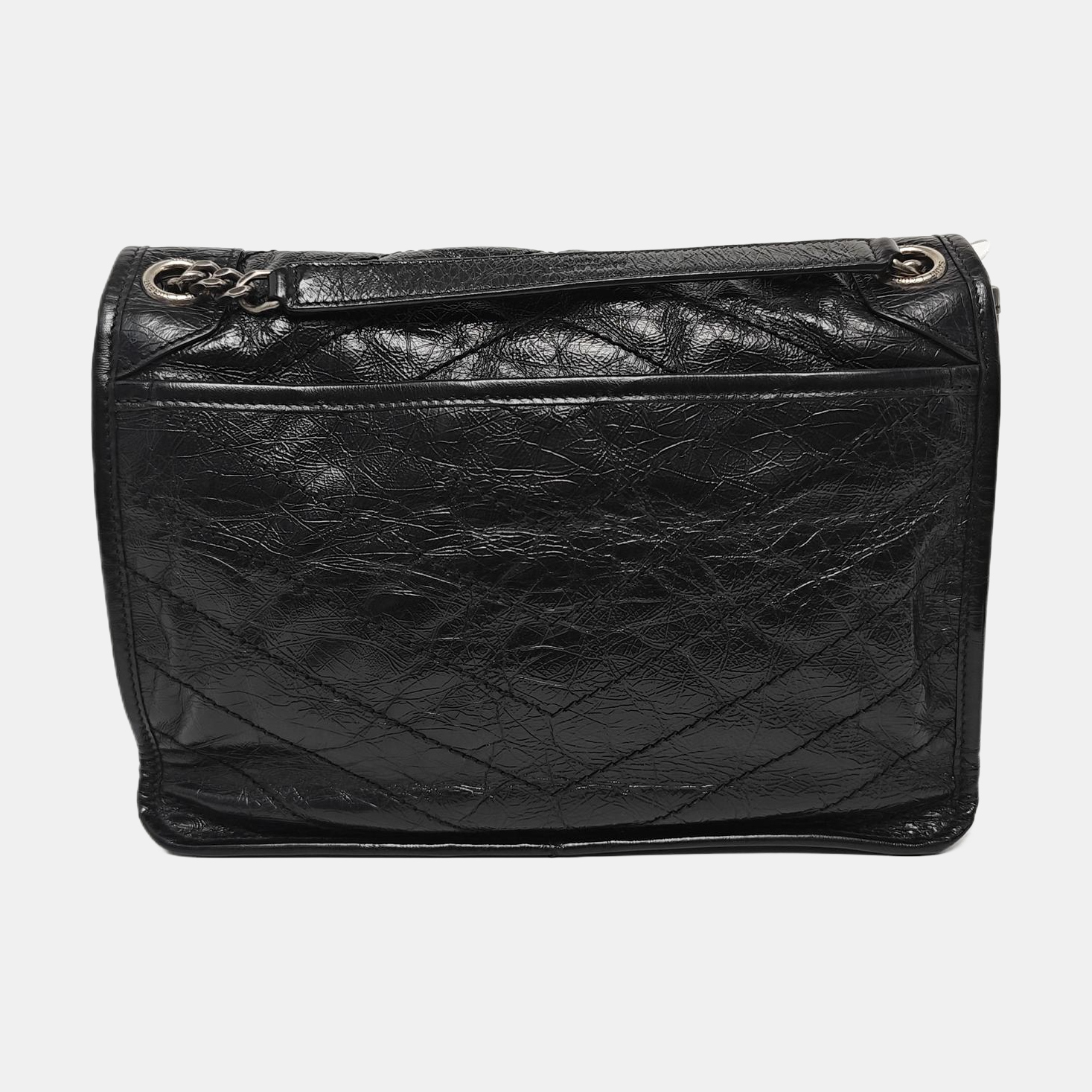 NIKI Medium Chevron Calfskin Black