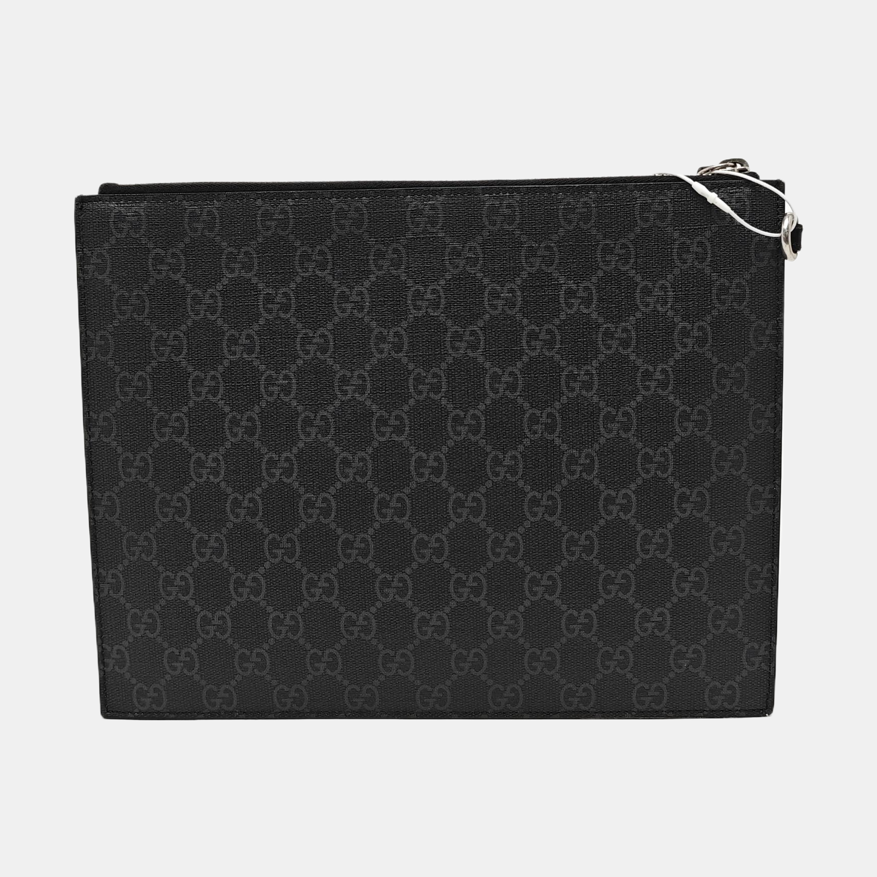 Coated Canvas Clutch Black