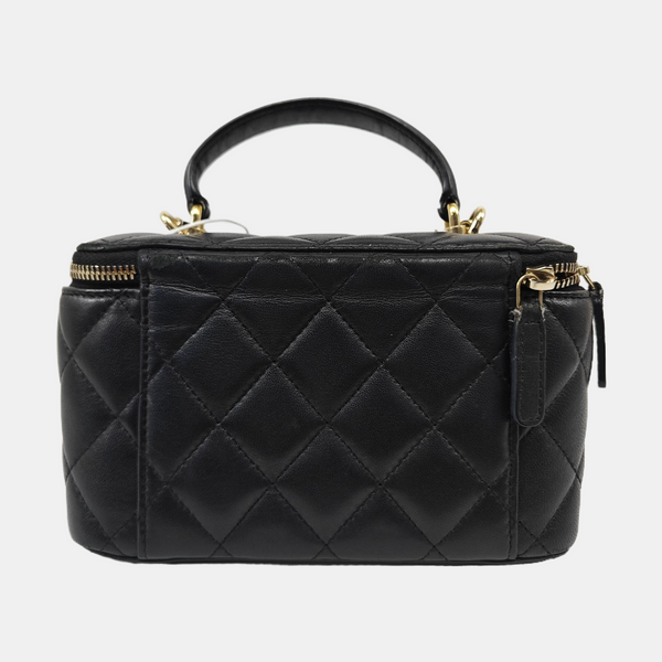 VANITY CASE Small Quilted Lambskin Black