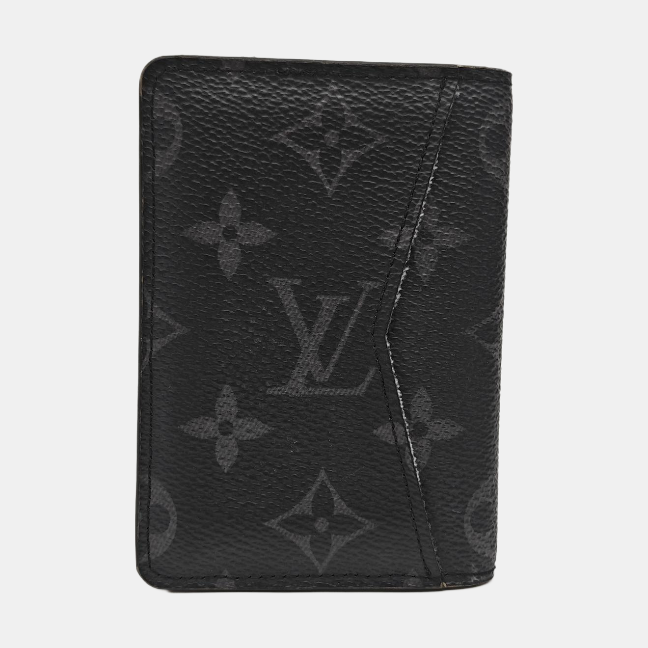 Monogram Coated Canvas Card Holder Gray