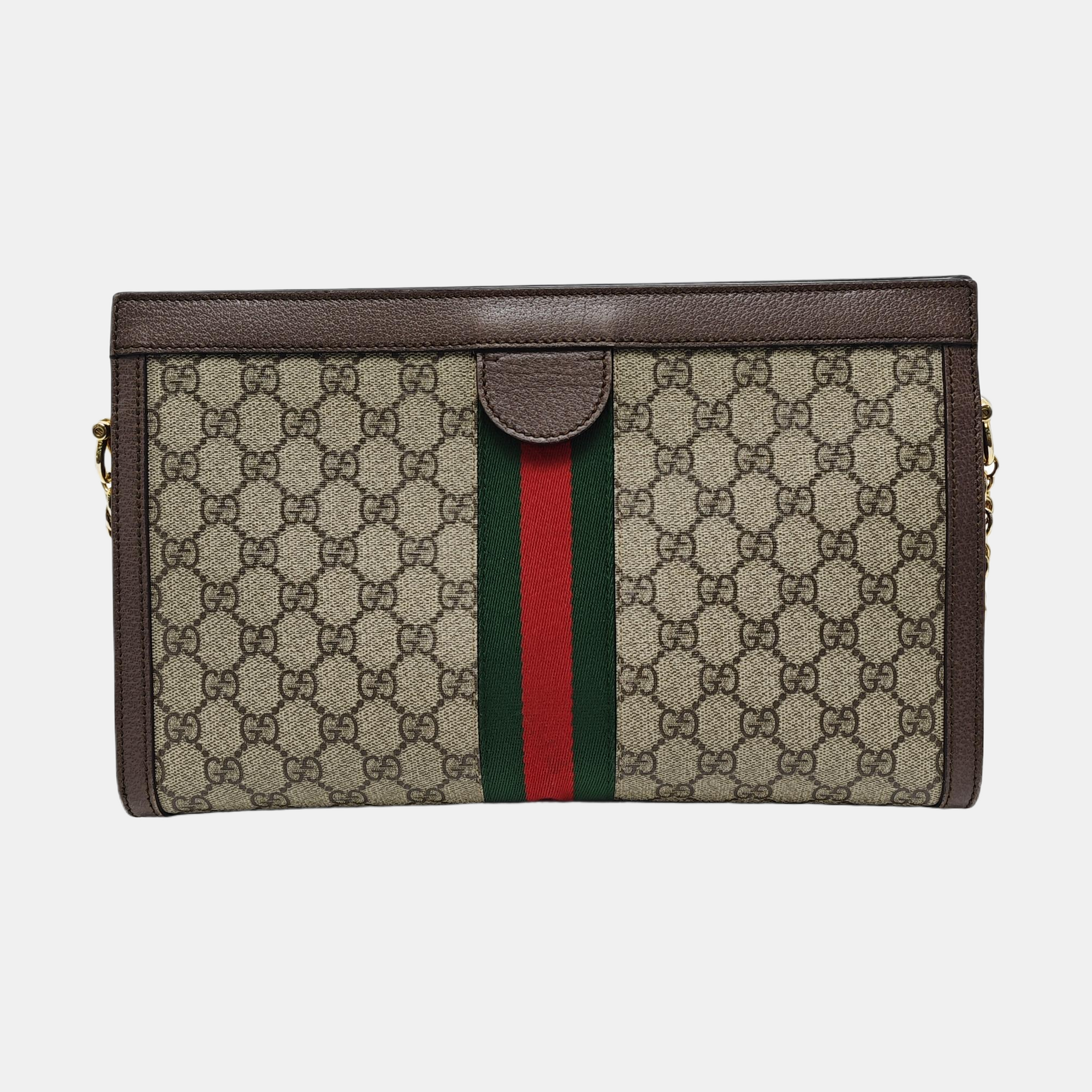 Ophidia Medium Monogram Coated Canvas Beige