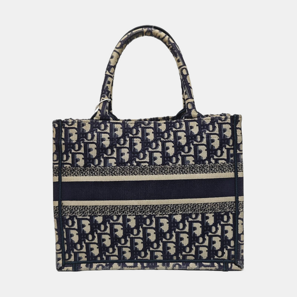 Book Tote Small Oblique Canvas Blue