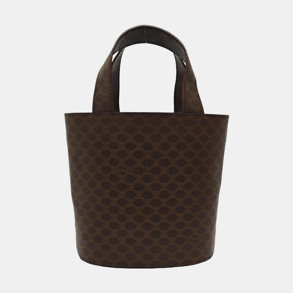 Coated Canvas Bucket Bag Brown