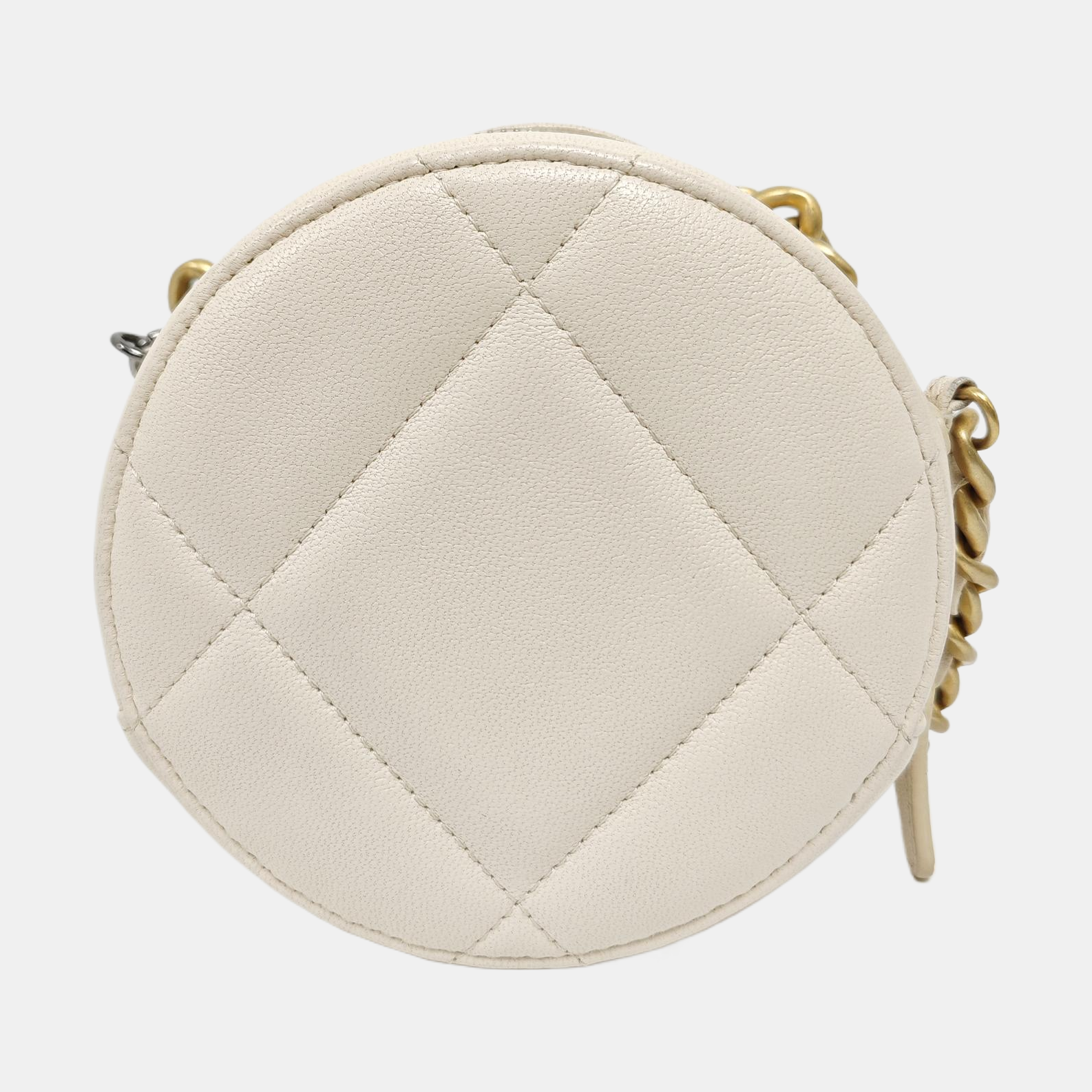CHANEL 19 Small Quilted Lambskin White