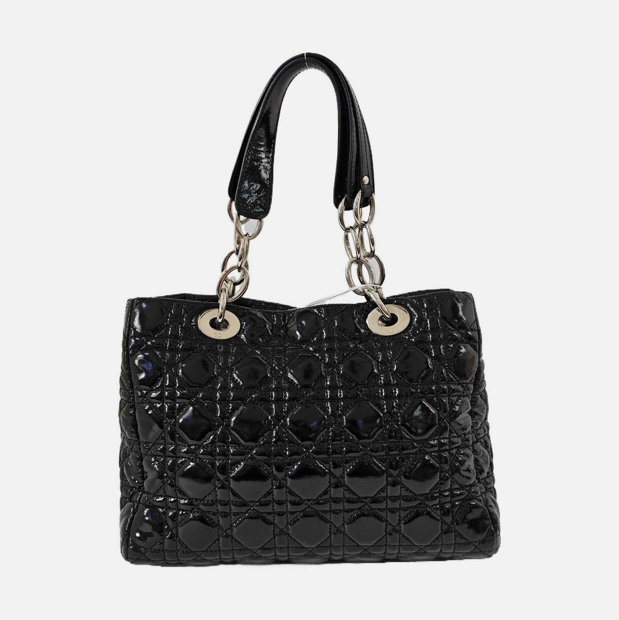 Dior Soft Cannage Patent Leather Black