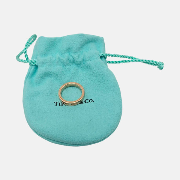 Tiffany 1837 Metal Rose Gold Ring EU 49