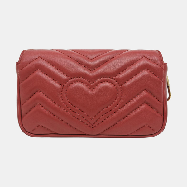 GG Marmont Mini Quilted Calfskin Red