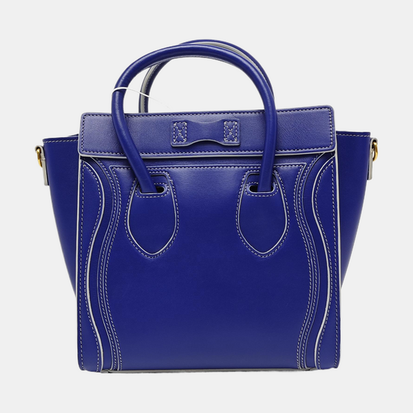 Authenticated pre-owned  LUGGAGE Calfskin Blue - Tote Bag at Looply