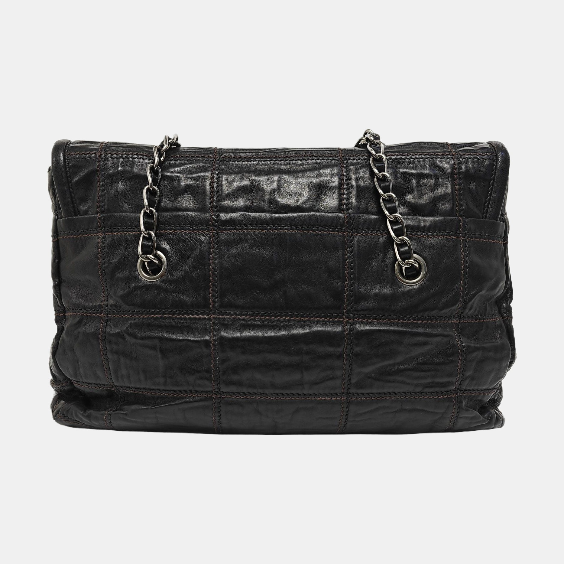 Quilted Lambskin Shoulder Bag Black