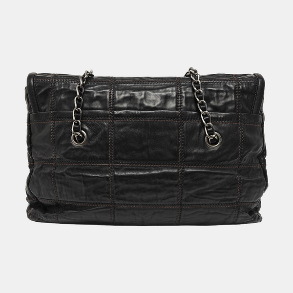 Quilted Lambskin Shoulder Bag Black