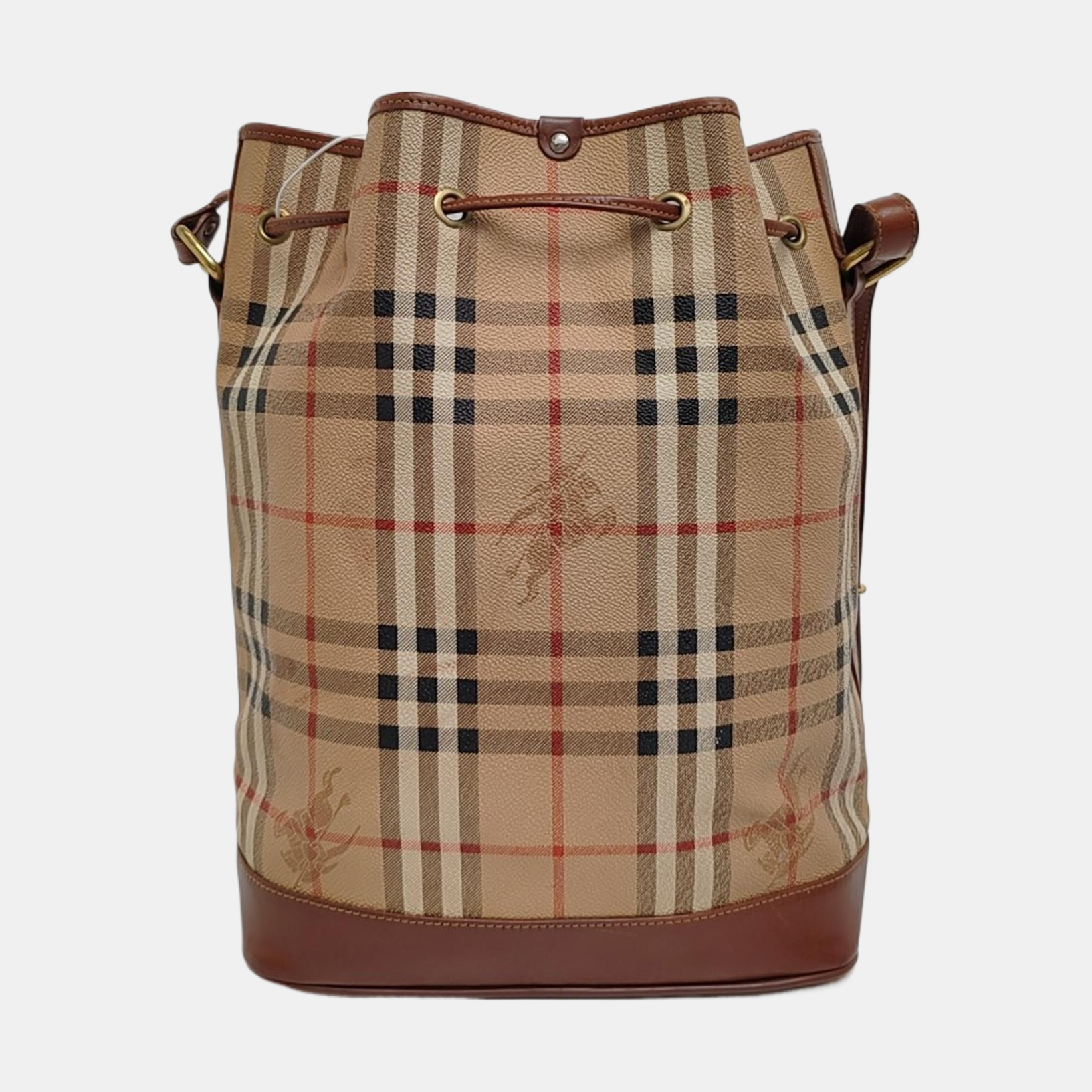 Coated Canvas Bucket Bag Beige
