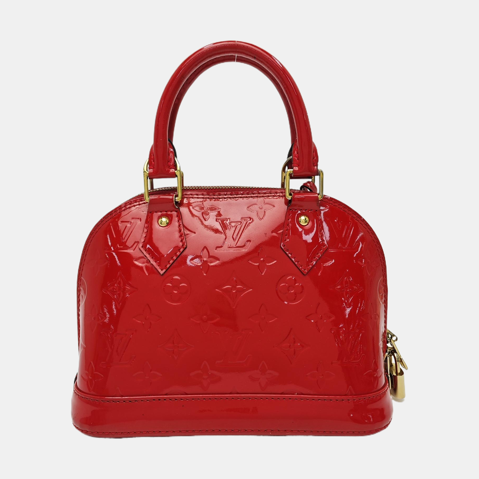 ALMA BB Monogram Patent Leather Red