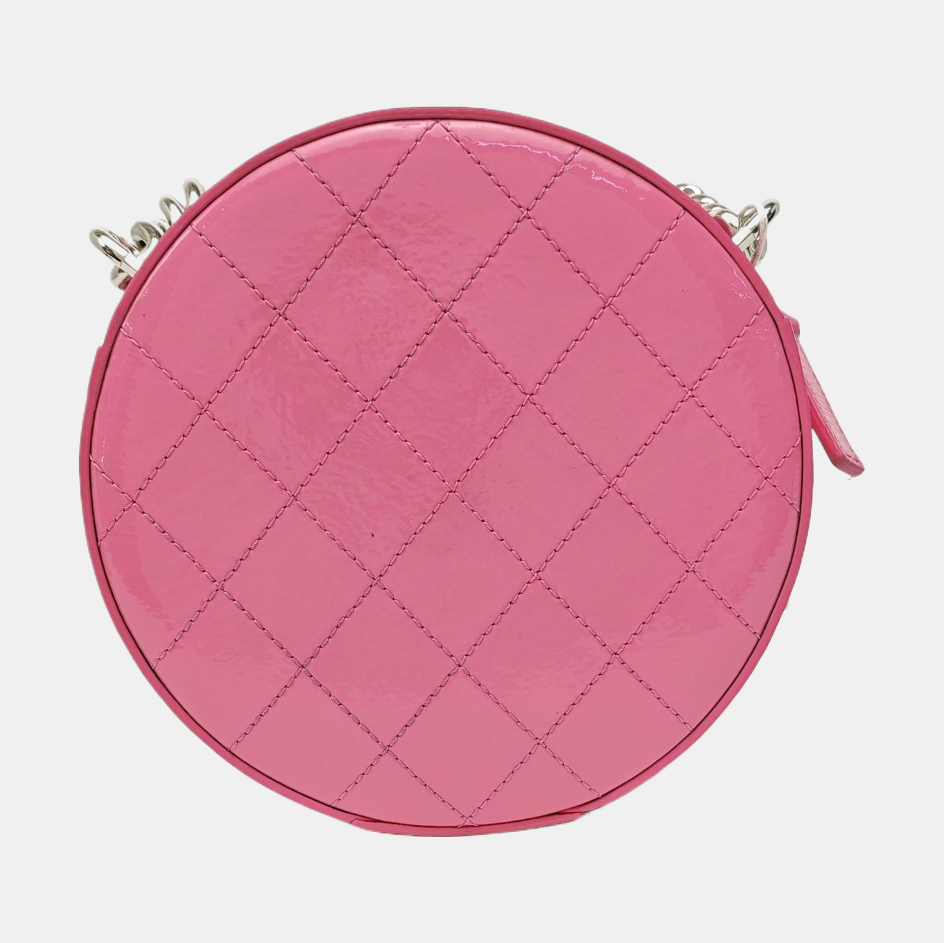 ROUND Quilted Patent Leather Pink