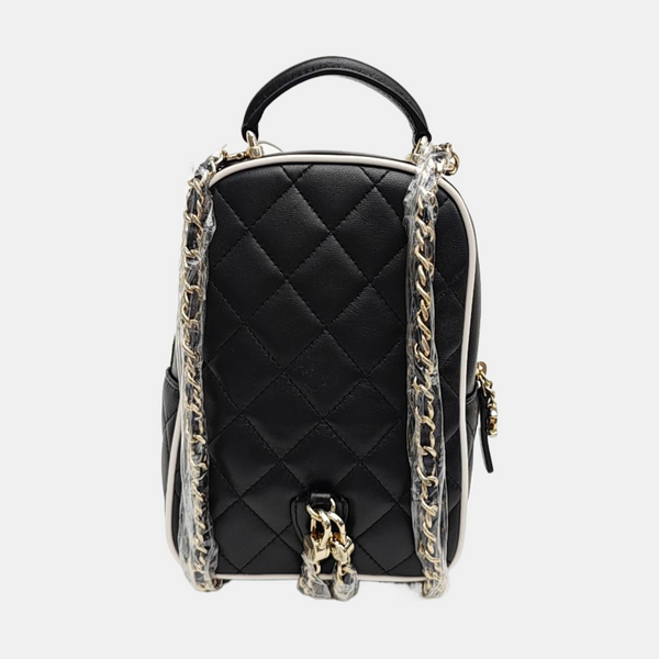 25P Mini Quilted Lambskin Black