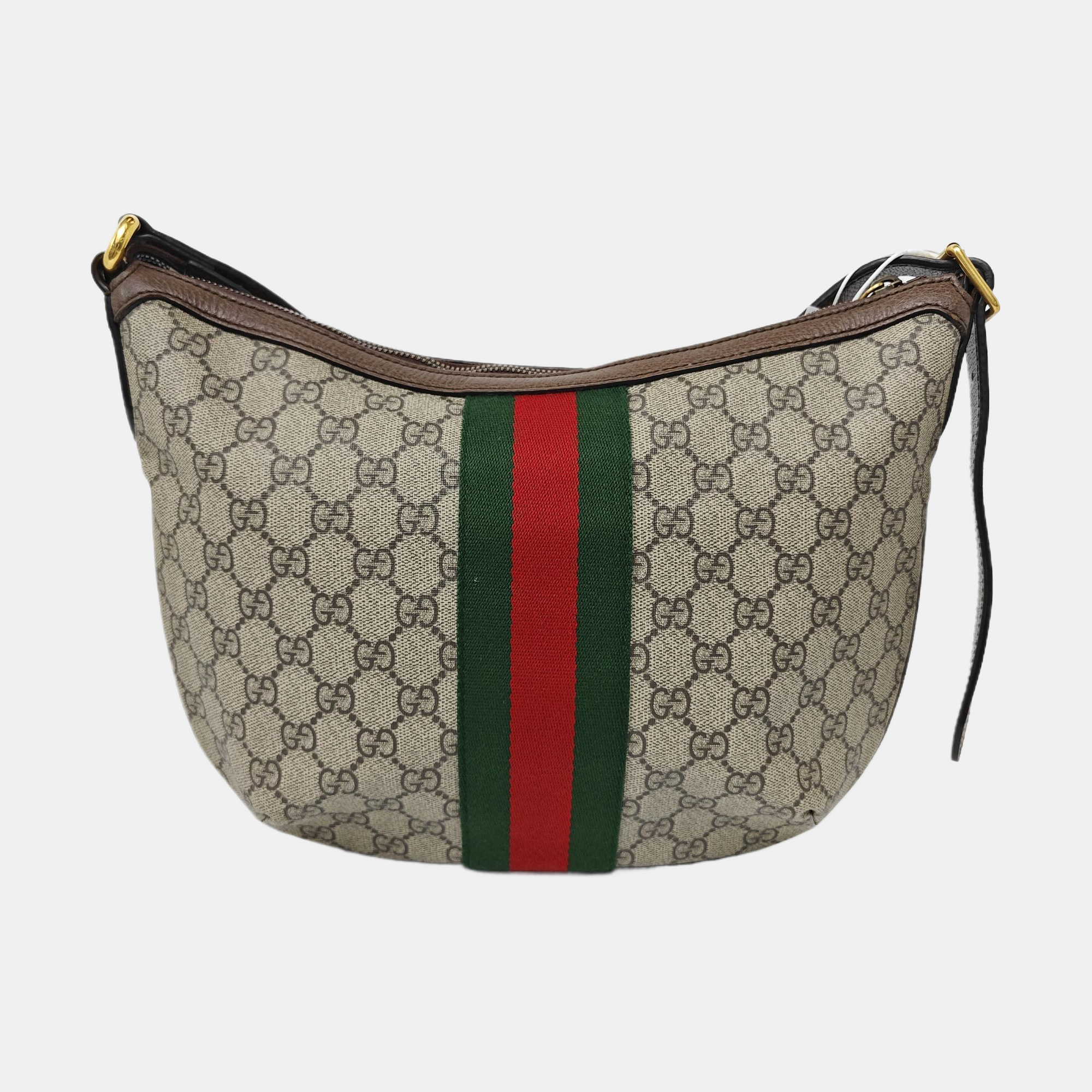 Ophidia Small Monogram Coated Canvas Beige