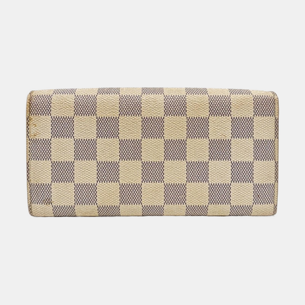 PORTE MONNAIE Damier Azur Coated Canvas White