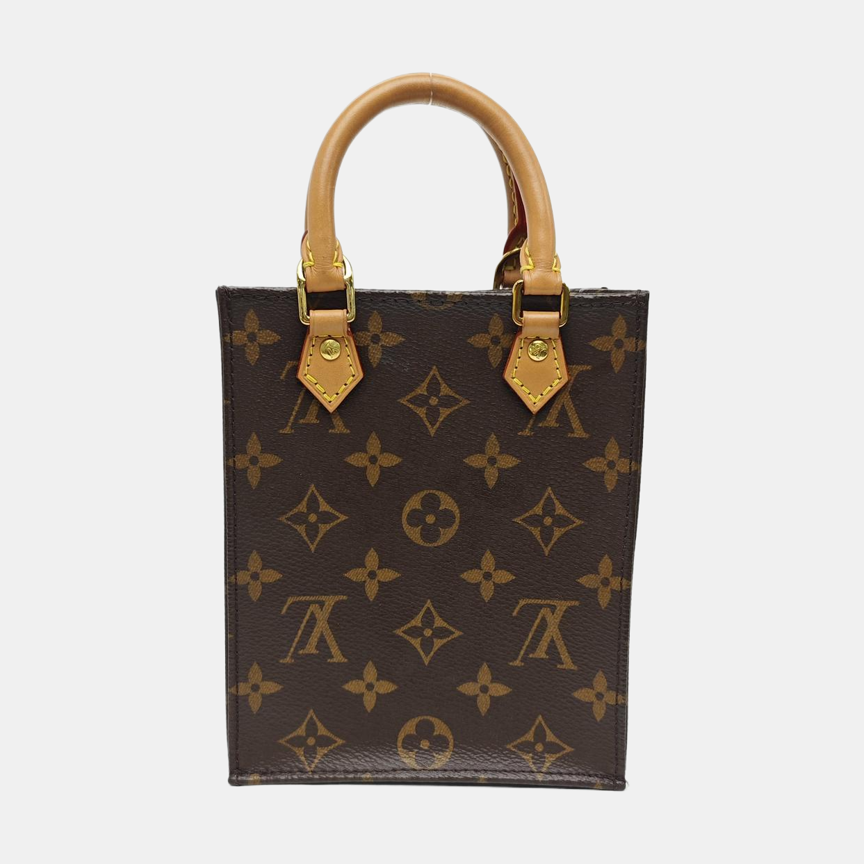 SAC PLAT Mini Monogram Coated Canvas Brown