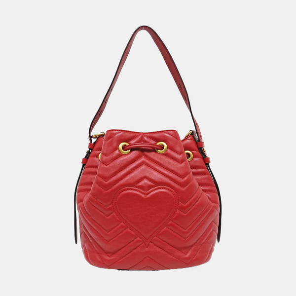 GG Marmont Small Quilted Calfskin Red