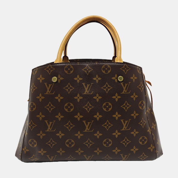 MONTAIGNE MM Monogram Coated Canvas Brown