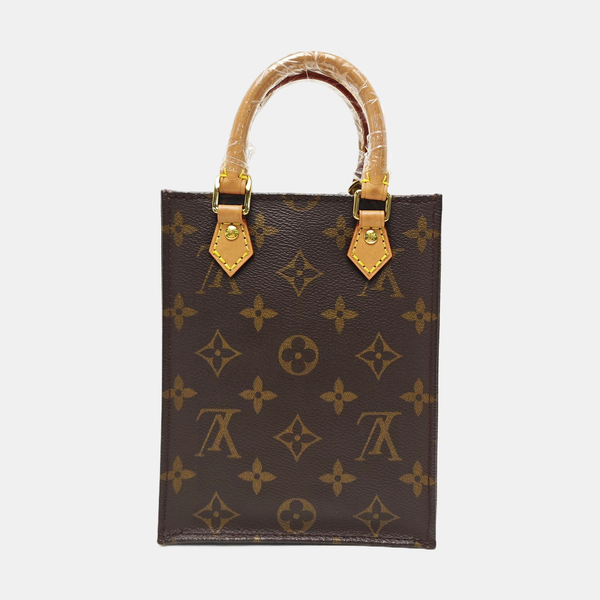 SAC PLAT Mini Monogram Coated Canvas Brown