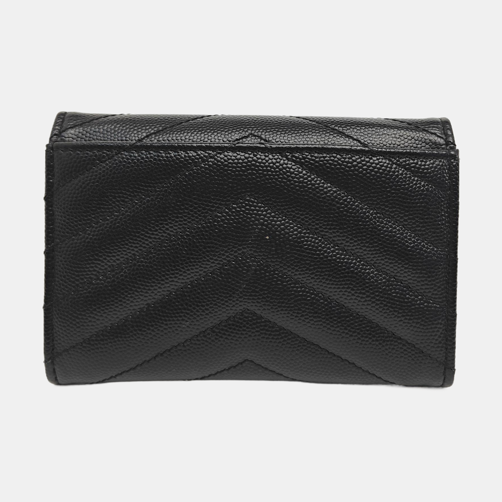 MONOGRAM Chevron Calfskin Black Card Holder