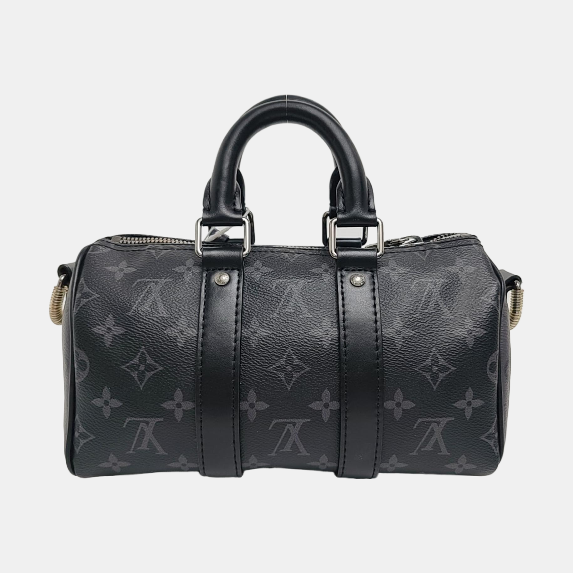 KEEPALL 25 Monogram Coated Canvas Black
