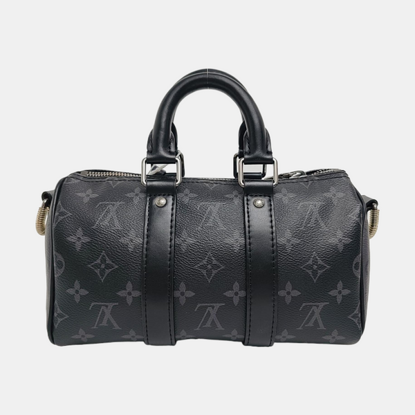 KEEPALL 25 Monogram Coated Canvas Black