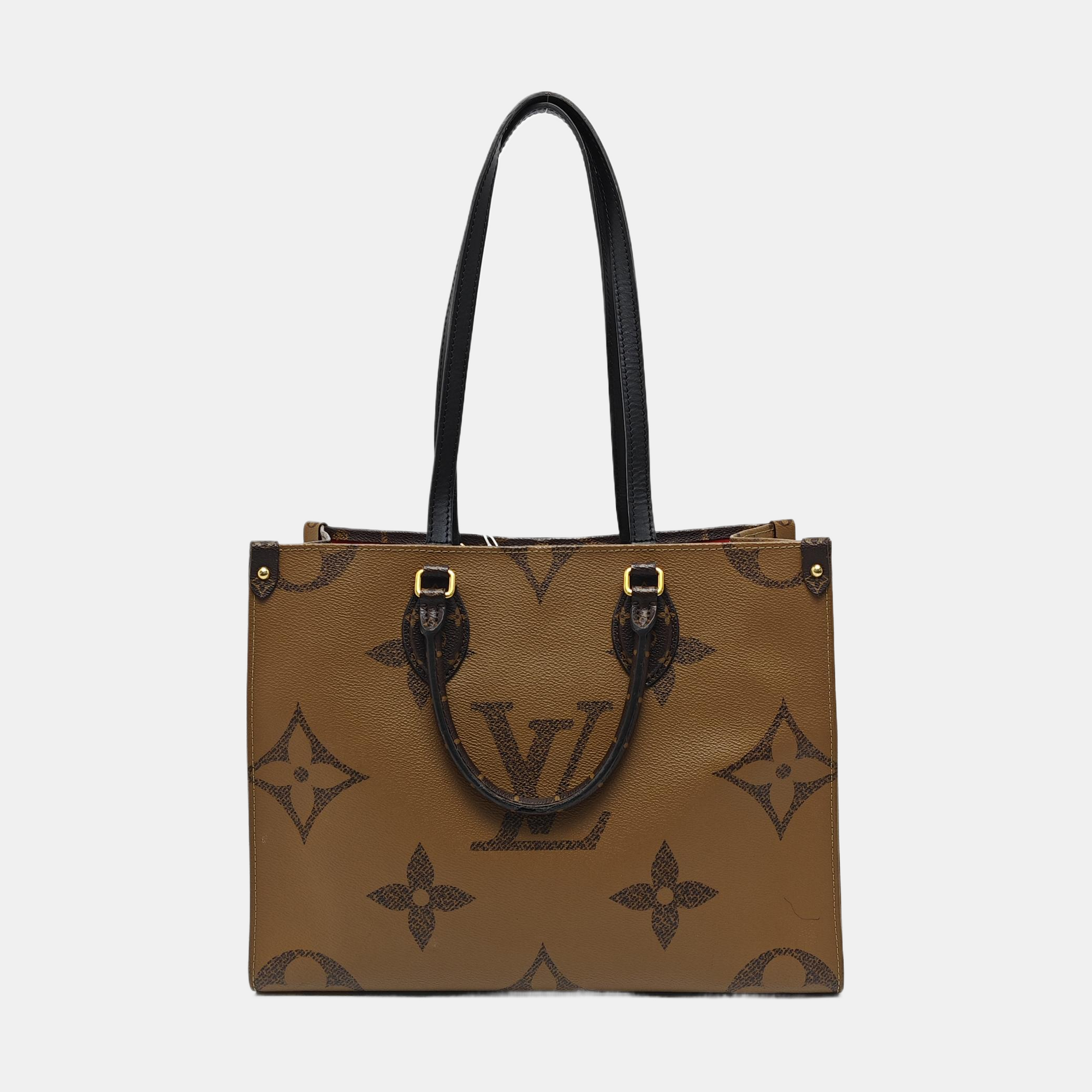 ONTHEGO MM Monogram Coated Canvas Brown