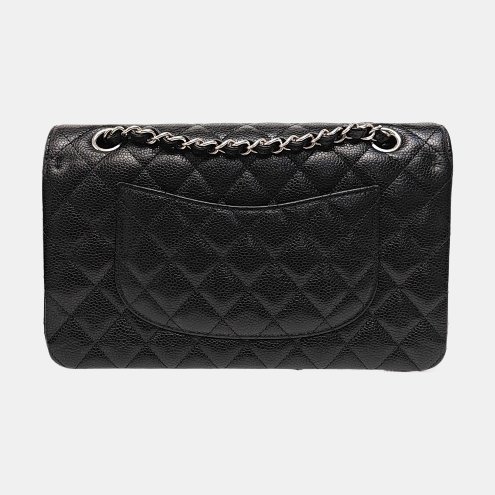 CLASSIC FLAP Small Quilted Grained Calfskin Black