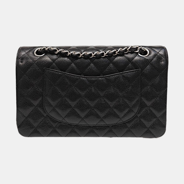 CLASSIC FLAP Small Quilted Grained Calfskin Black