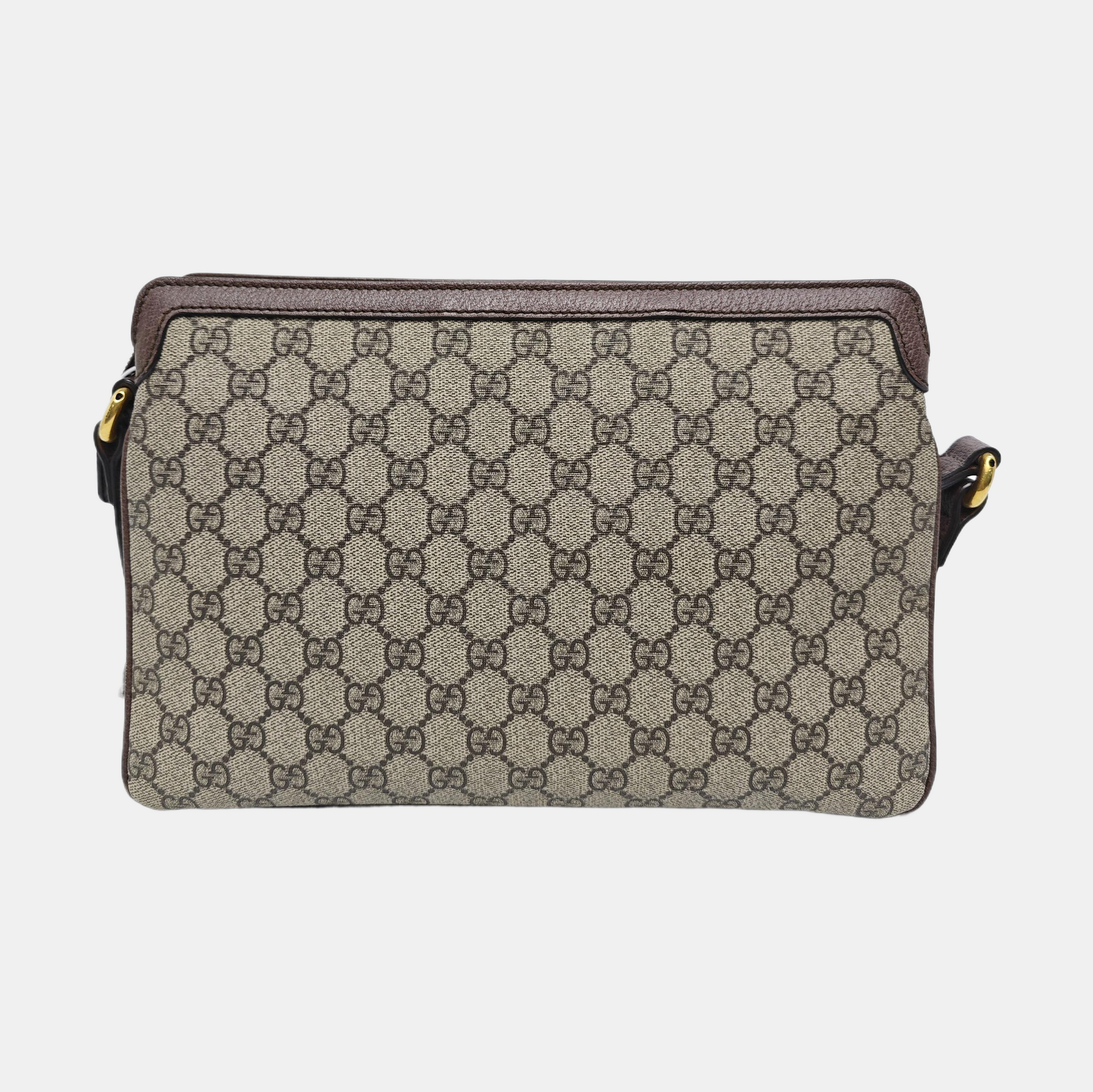 Ophidia Medium Monogram Coated Canvas Beige