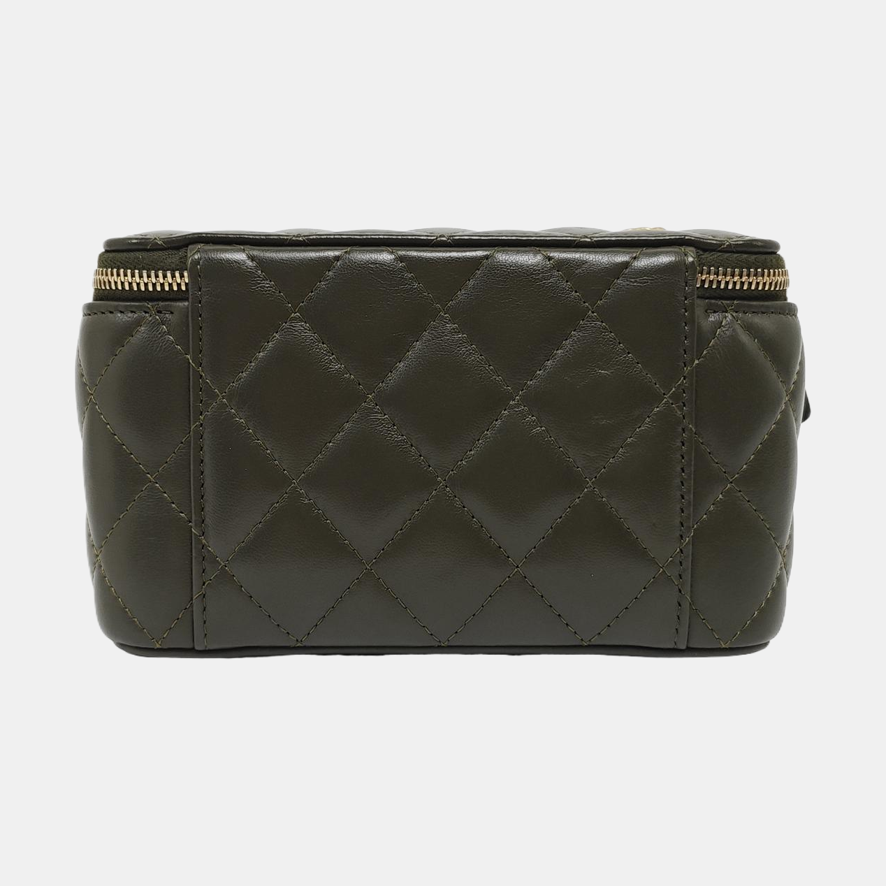 VANITY CASE Small Quilted Lambskin Green