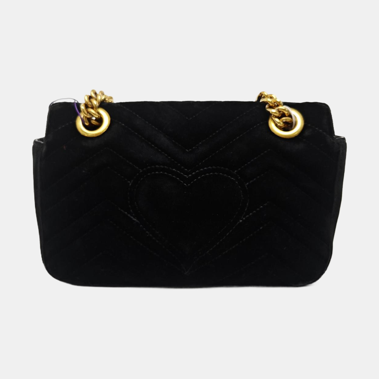 GG Marmont Small Quilted Velvet Black