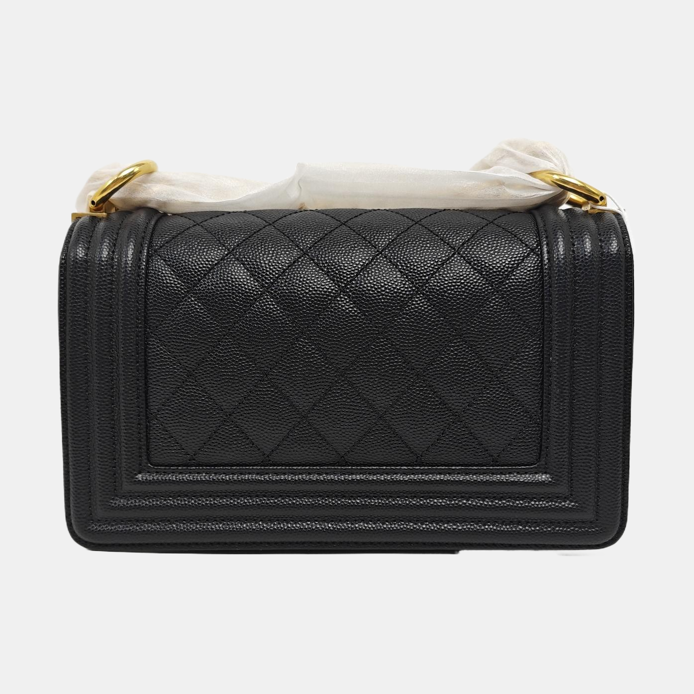 BOY CHANEL Small Quilted Grained Calfskin Black