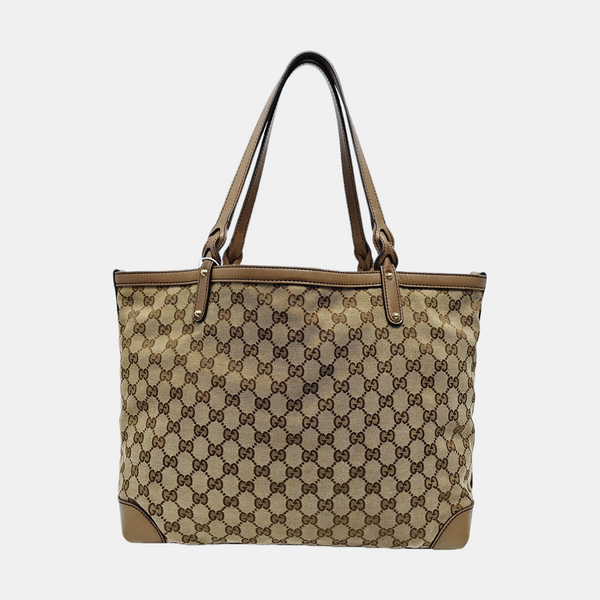 Monogram Canvas Tote Bag Brown