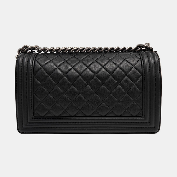 BOY CHANEL Medium Quilted Calfskin Black