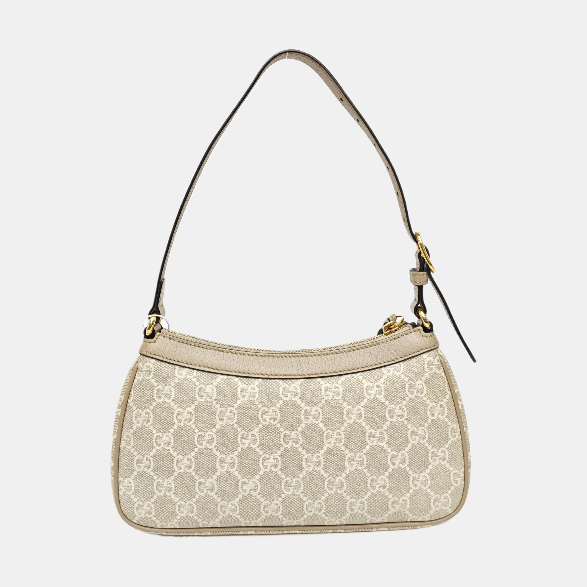 Ophidia Small Monogram Coated Canvas Beige
