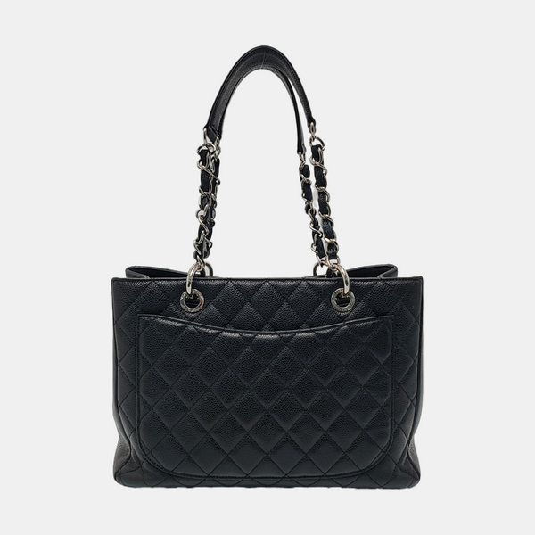 CHANEL GST Large Quilted Grained Calfskin Black