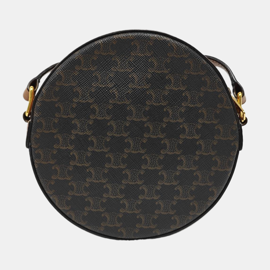 TRIOMPHE ROUND Mini Coated Canvas Brown