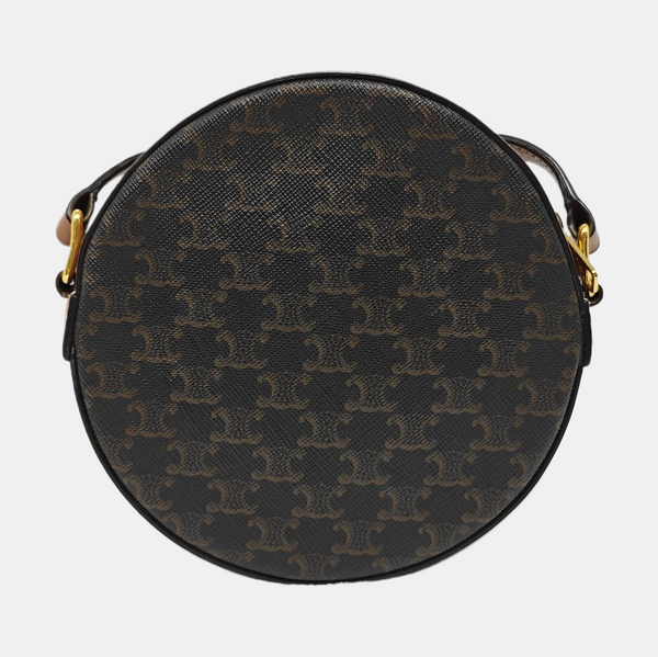 TRIOMPHE ROUND Mini Coated Canvas Brown