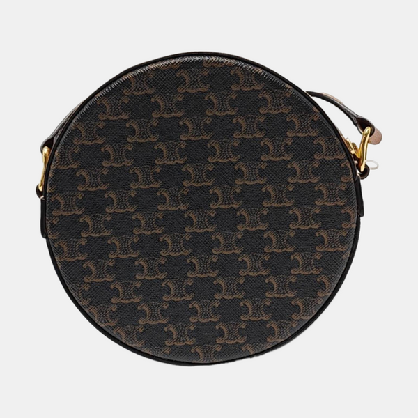 Authenticated pre-owned  TRIOMPHE ROUND Coated Canvas Brown - Shoulder Bag at Looply