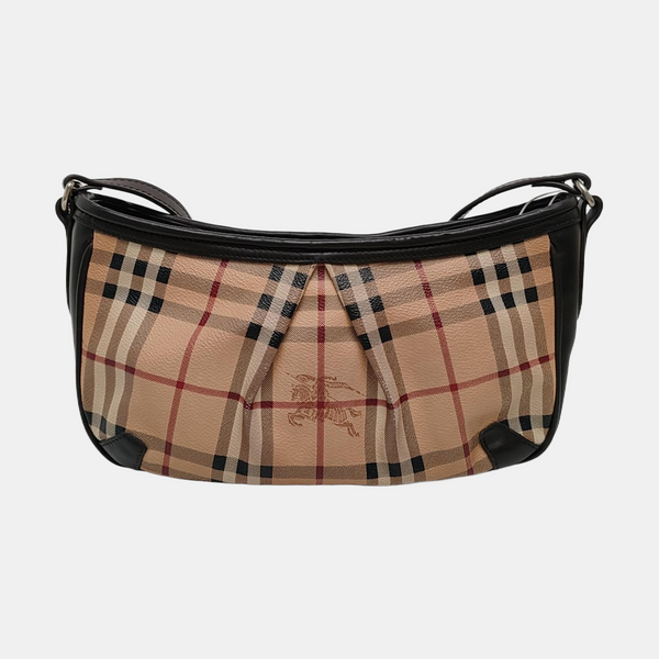 Coated Canvas Shoulder Bag Beige