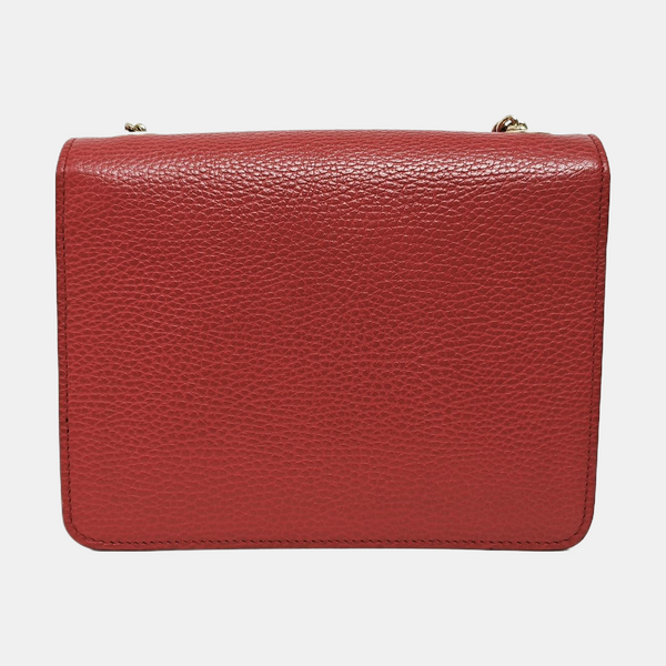 Interlocking G Small Calfskin Red