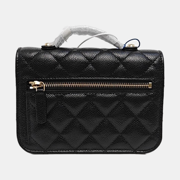 BUSINESS AFFINITY Quilted Grained Calfskin Black