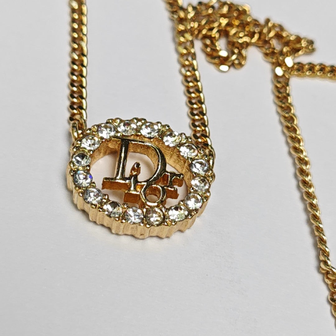 Dior Oblique Metal Gold Necklace