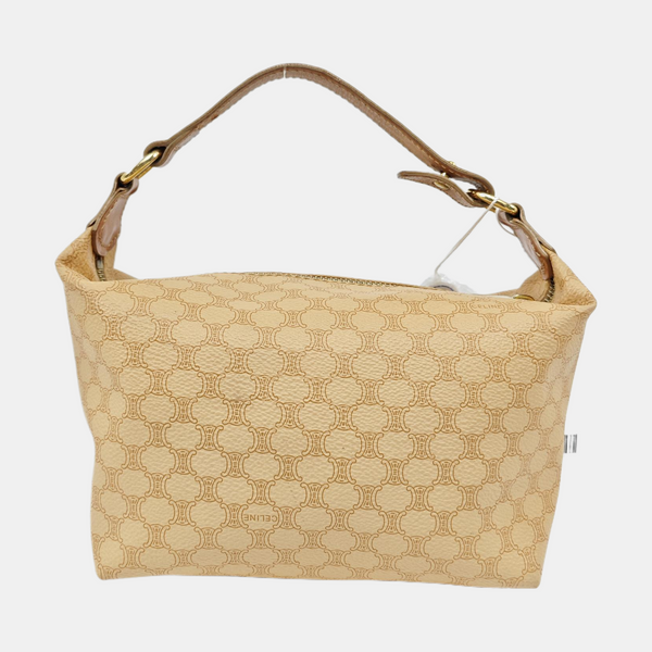 Coated Canvas Top Handle Bag Brown